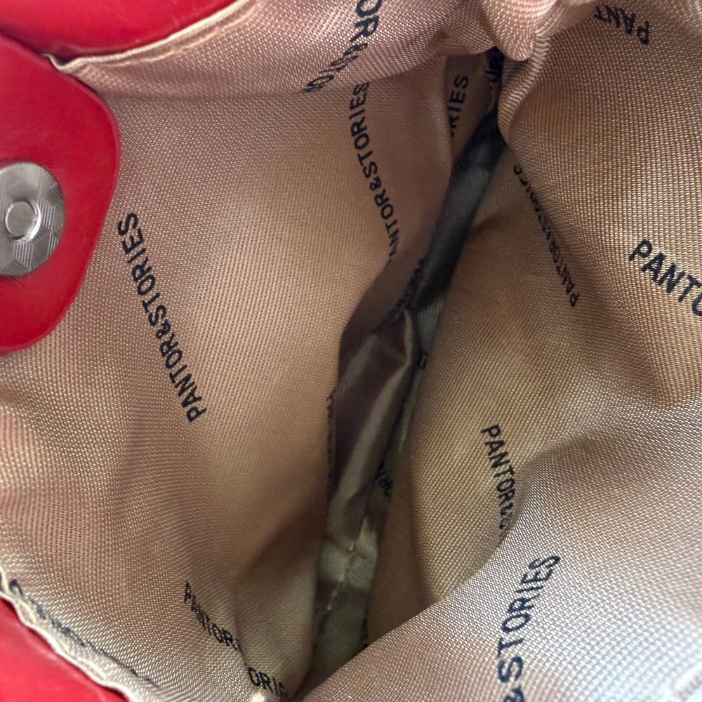 Compact Red Crossbody Bag with Knot-Detail Strap - Picture 7 of 11
